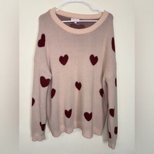 PINKLILY super soft heart sweater!